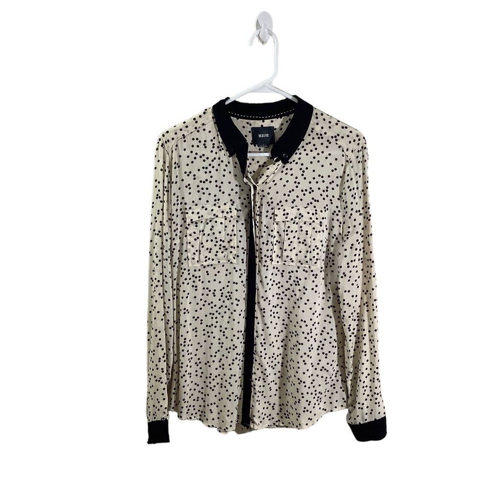 Anthropologie Maeve Polka Dot Button Down Shirts Size 4